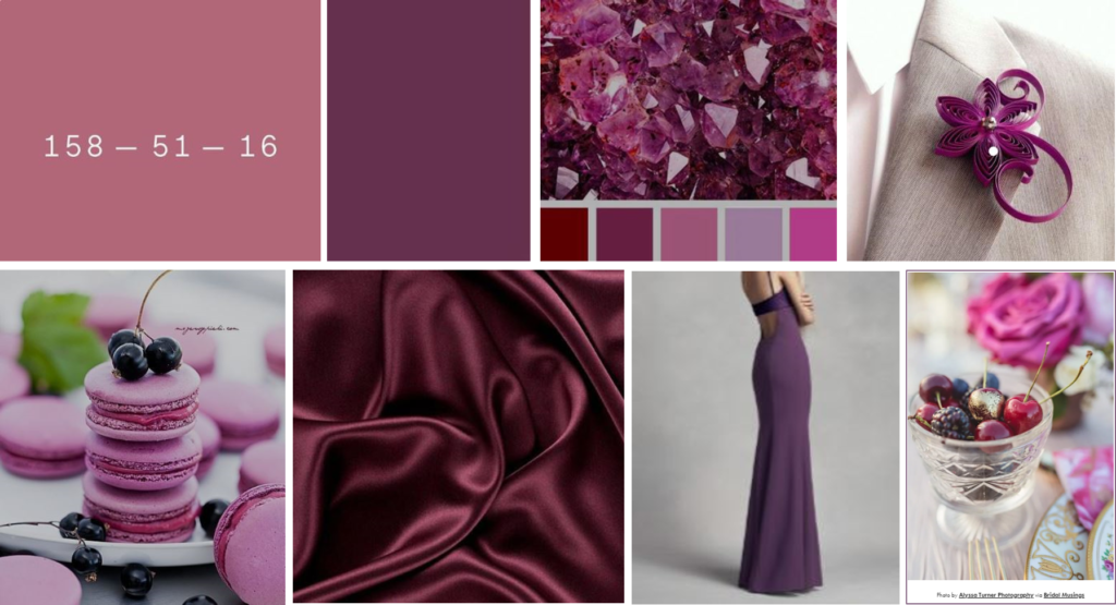 cassis wedding color theme